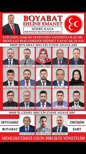 Mhp'nin Boyabat Adayları Belli Oldu, İşte Tam Liste...