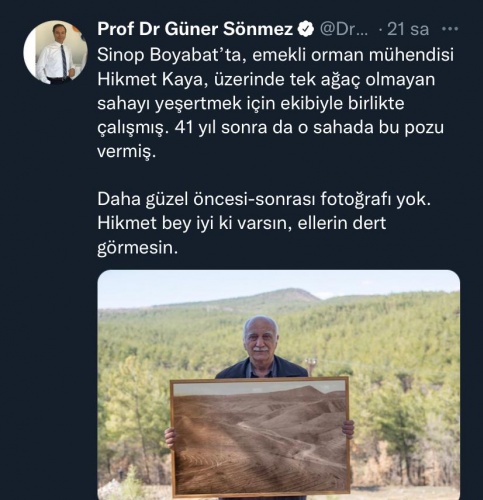 Boyabatlı Hikmet Kaya'ya tüm Türkiye'den destek yağdı