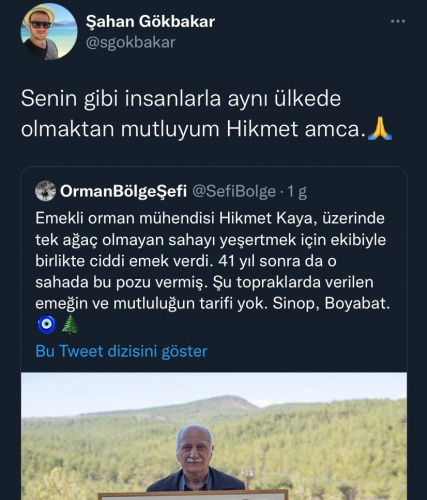 Boyabatlı Hikmet Kaya'ya tüm Türkiye'den destek yağdı