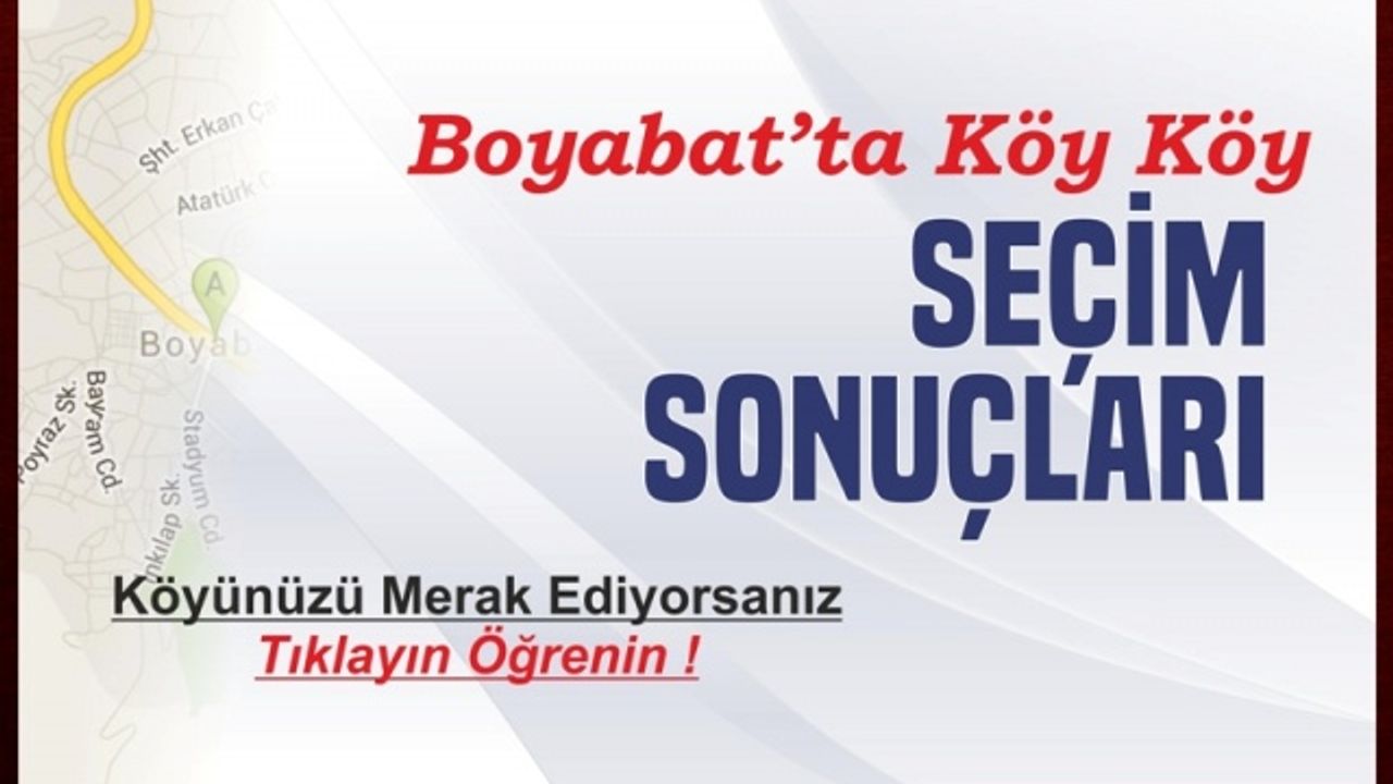 Boyabat'ta Köy Köy Seçim Sonuçları !