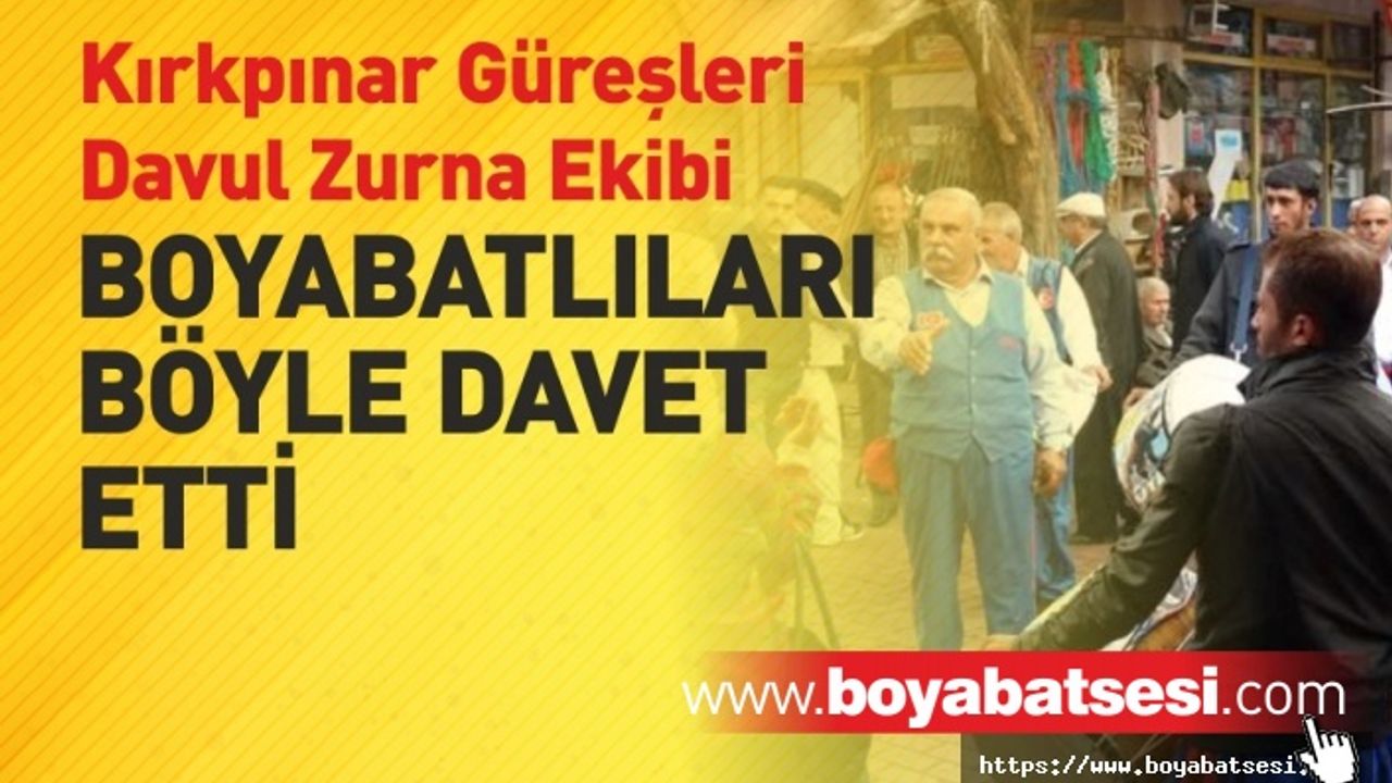 Kırkpınar Davul Zurna Ekibi Boyabatlıları Güreşlere Davet Etti