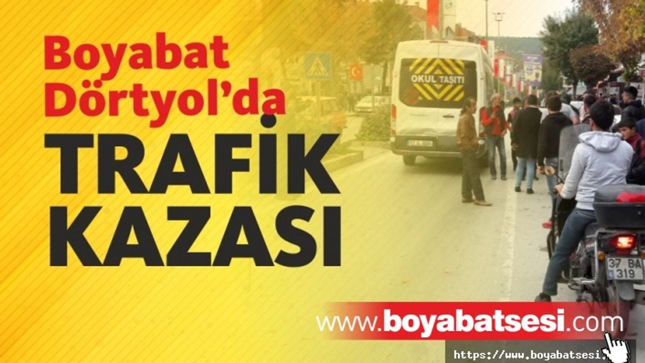 Boyabat Dörtyol'da Kamyon Okul Servisine Çarptı