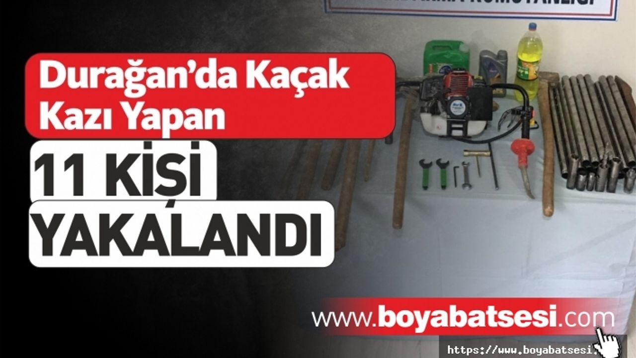 Durağan'da 11 Kişi Kaçak Kazı Sırasında Yakalandı