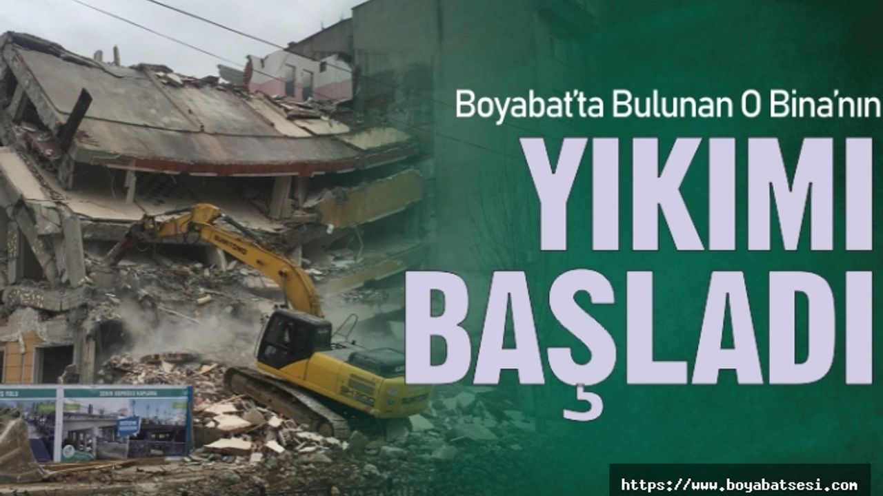 Boyabat Belediyesine ait eski binanın yıkım çalışmaları başladı