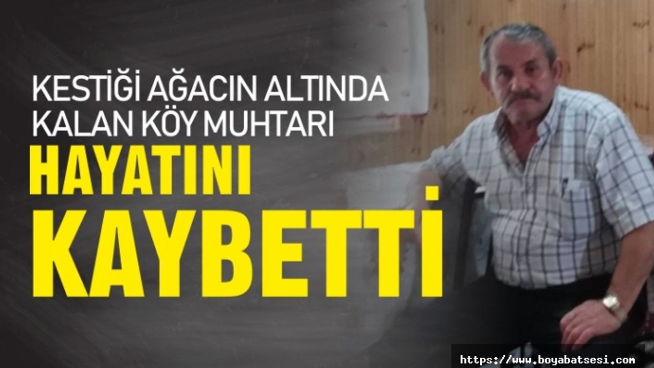 Kestiği Ağacın Altında Kalan Köy Muhtarı Hayatını Kaybetti