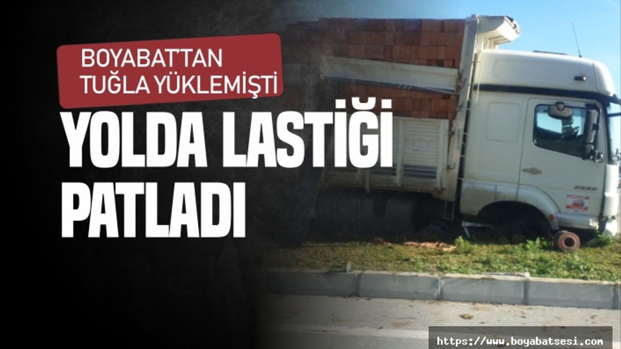 Tuğla Yüklü Kamyon Karşı Şeride Geçti