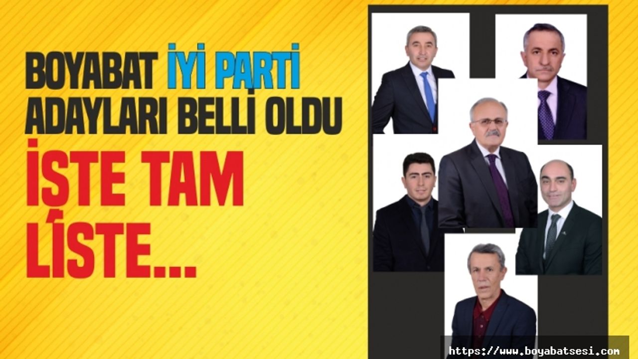 Boyabat İYİ Parti'nin Adayları Belli Oldu