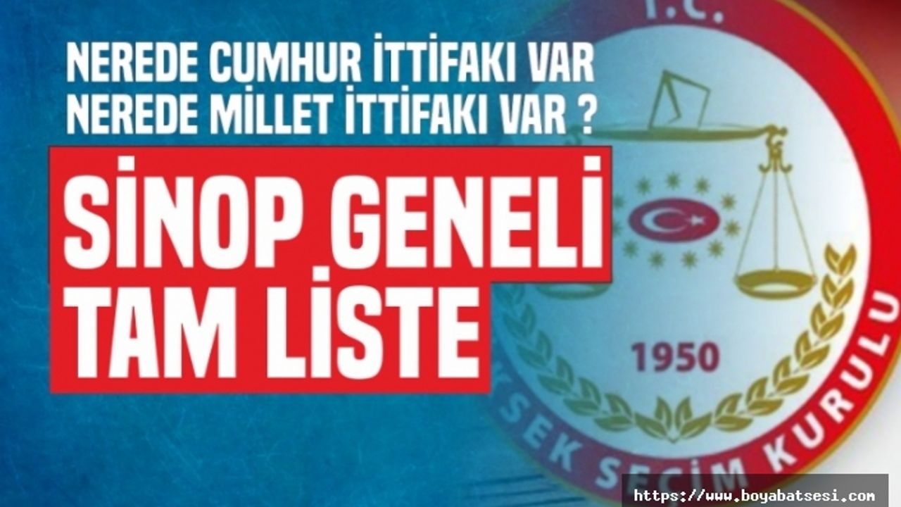 Sinop Geneli geçici aday listeleri seçim kurullarına teslim edildi