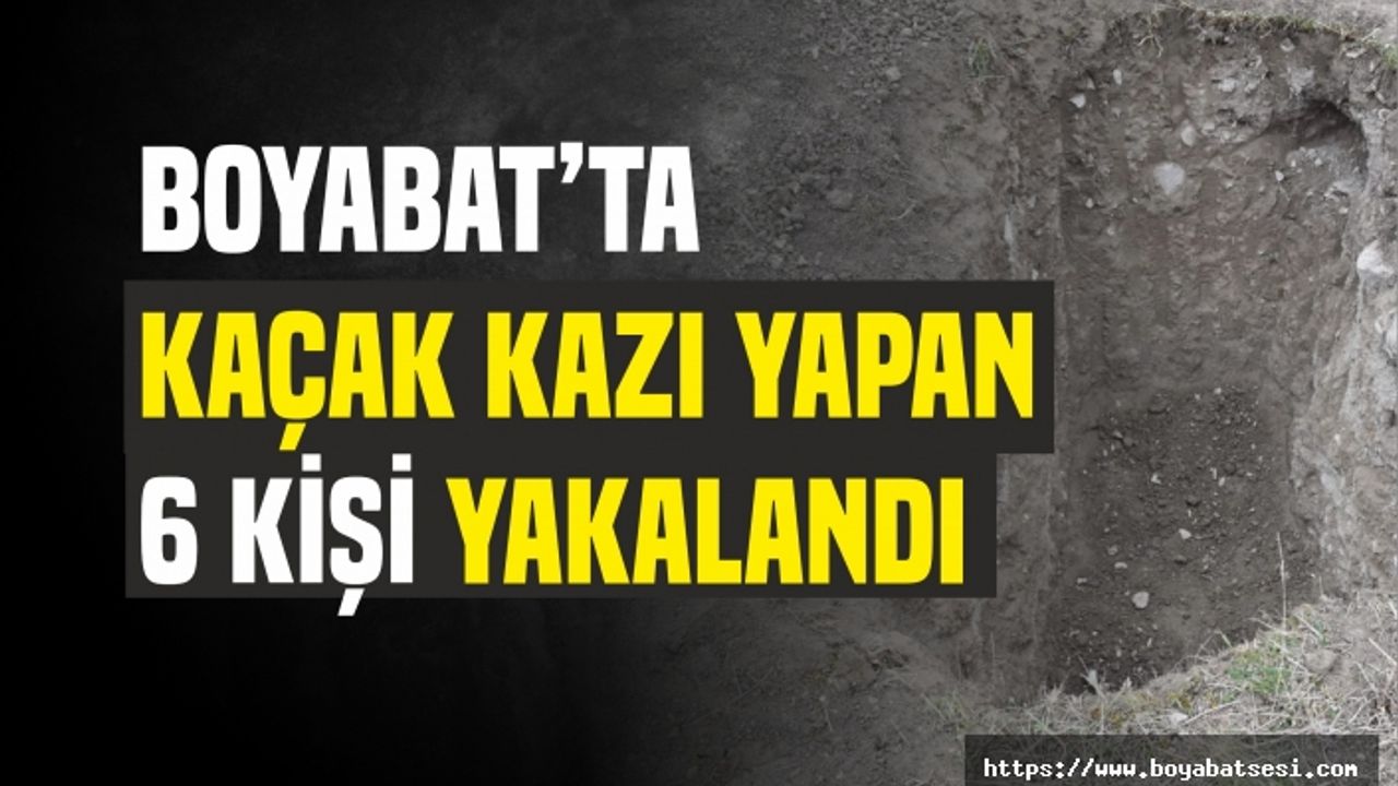 Boyabat Jandarması Kaçak Kazı Yapan 6 Kişiyi Yakaladı
