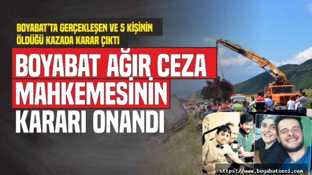 Boyabat'ta Gerçekleşen Kazada Ceza Belli Oldu
