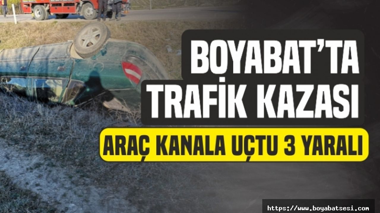 Boyabat'ta Trafik Kazası Araç Kanala Uçtu
