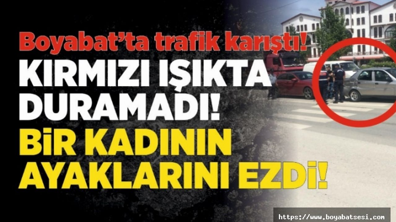 Kırmızı Işıkta Duramayan Araç,Genç Kadının Ayaklarının Üzerinden Geçti