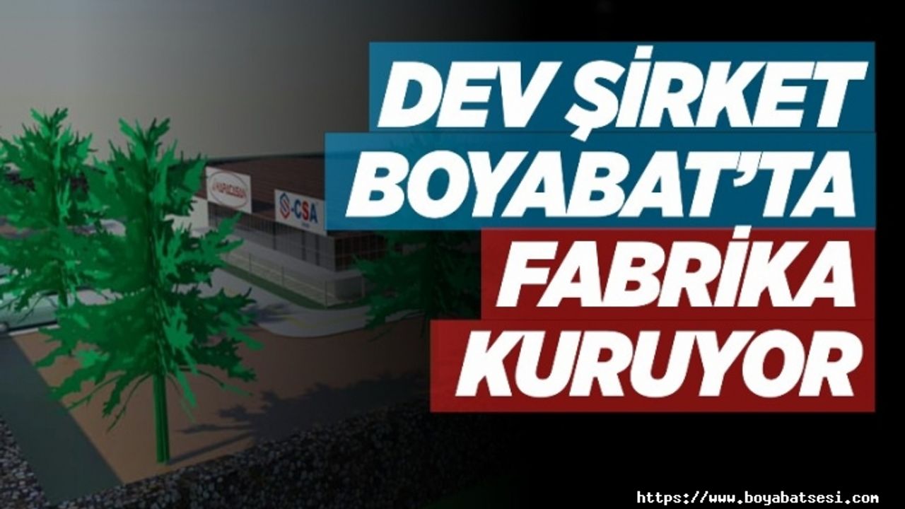 Dev Firma Boyabat'a Fabrika Kuruyor
