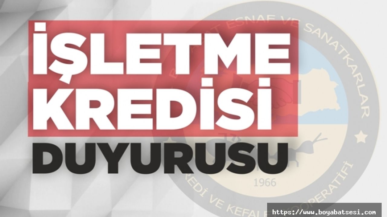 Boyabat Esnaf Kefaletten İşletme Kredisi Duyurusu