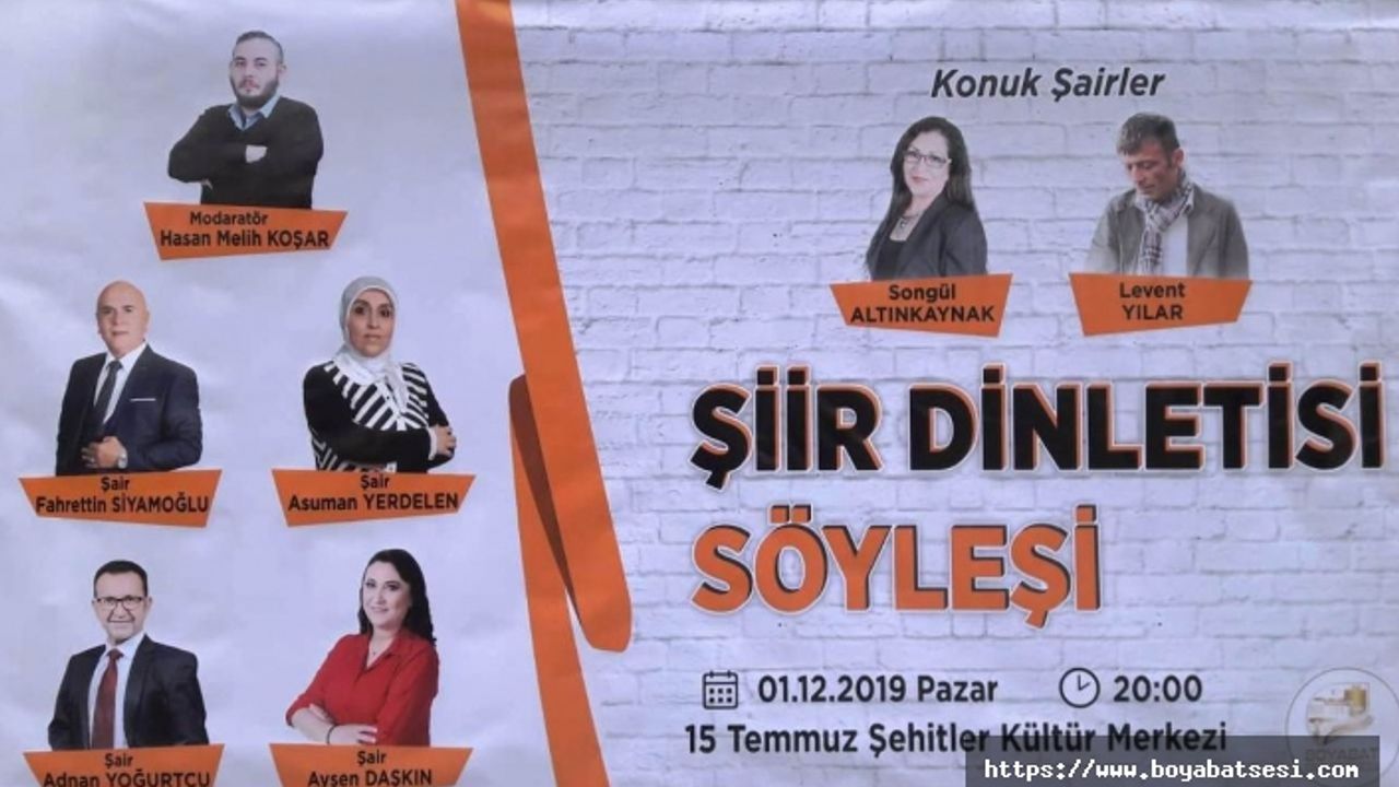 Boyabat'ta "2. Boyabat Şiir Dinletisi'ne" Davet