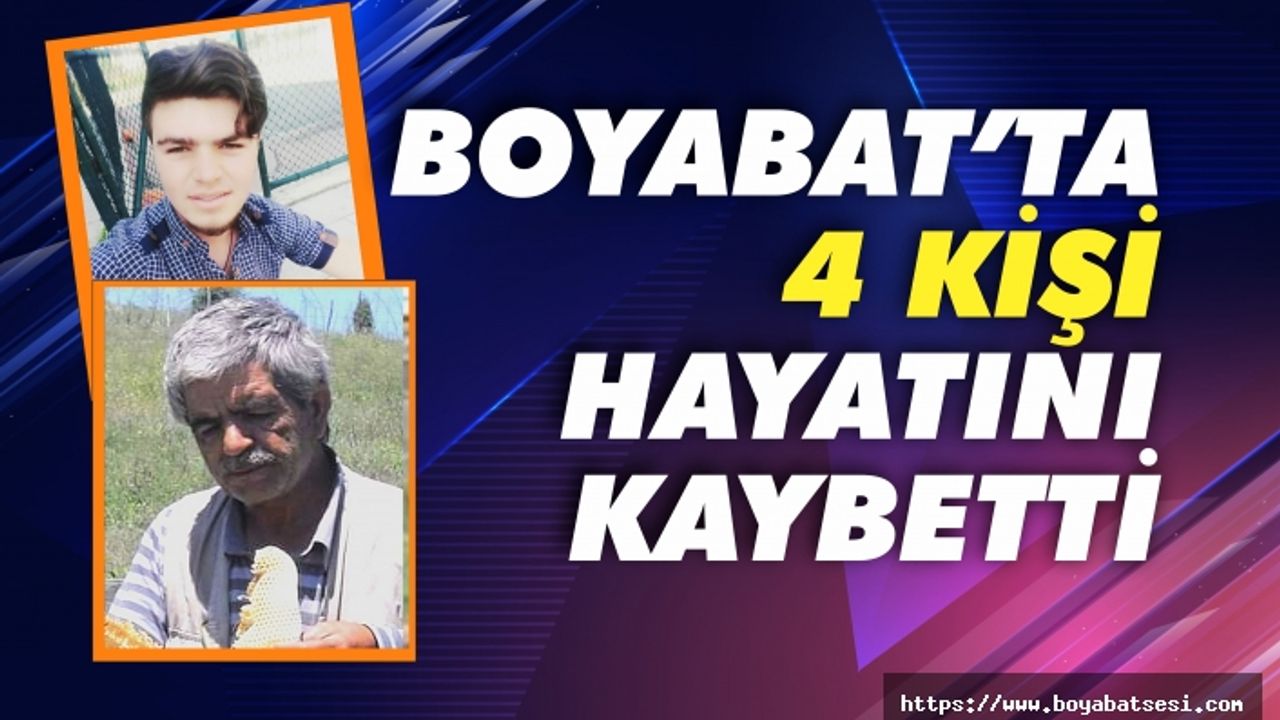 Boyabat'ta 4 kişi vefat etti
