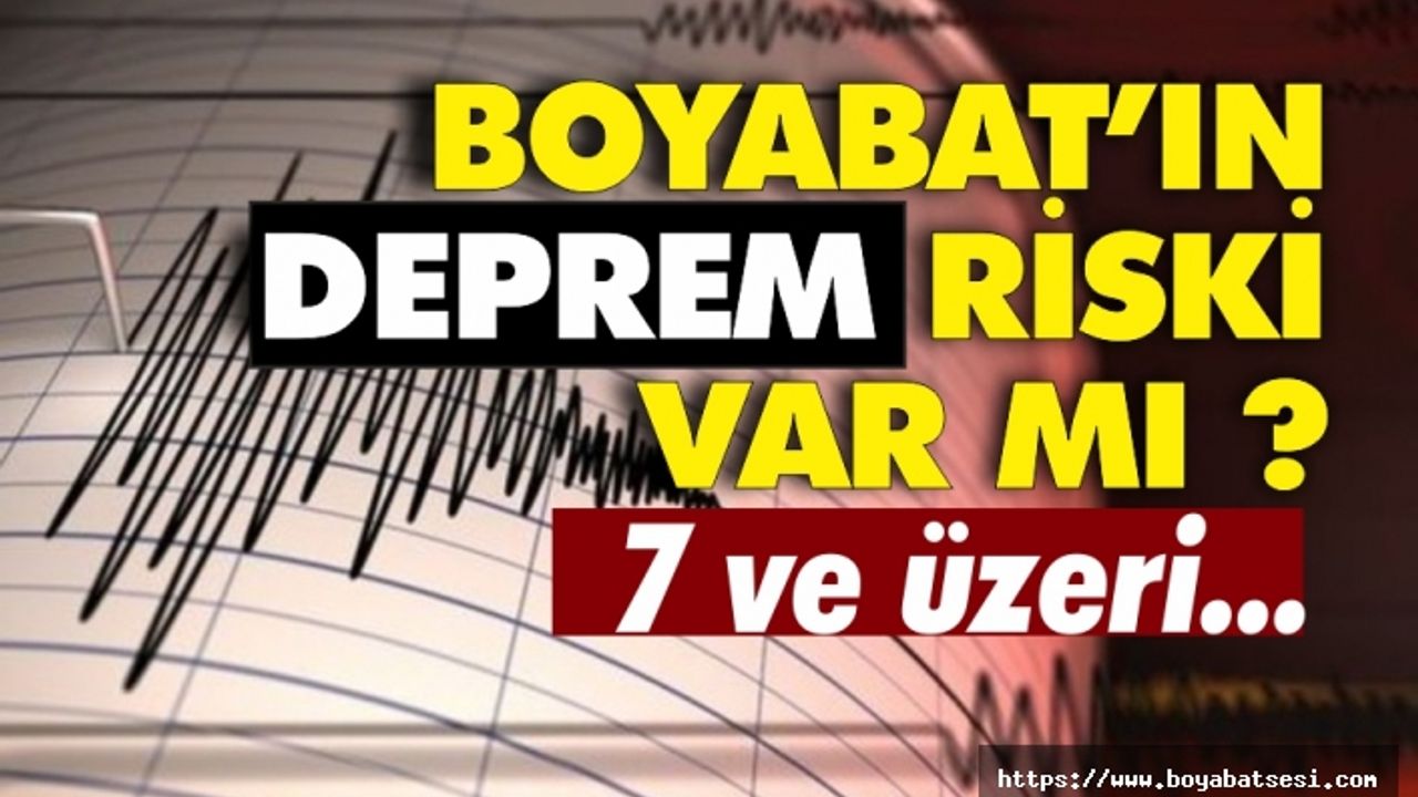 Boyabat'ta deprem bekleniyor mu ?
