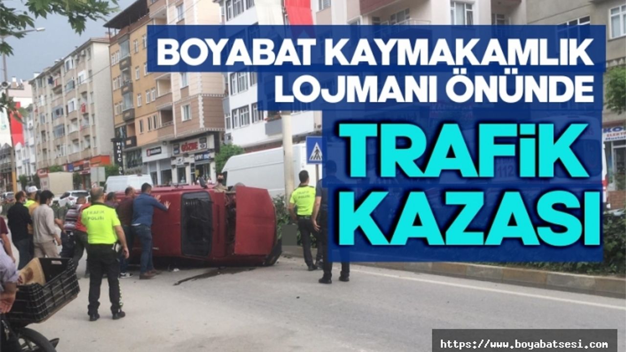 Boyabat Adnan Menderes Bulvarında otomobil takla attı !