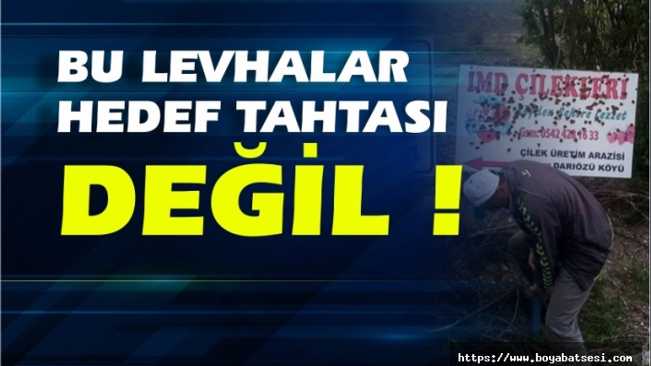 Boyabatlı üreticinin tabelası kurşunların hedefi oldu