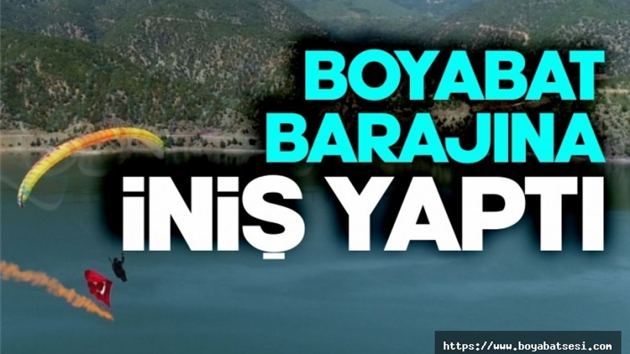 Türk bayrağı ile Boyabat Barajı üzerinde süzüldü