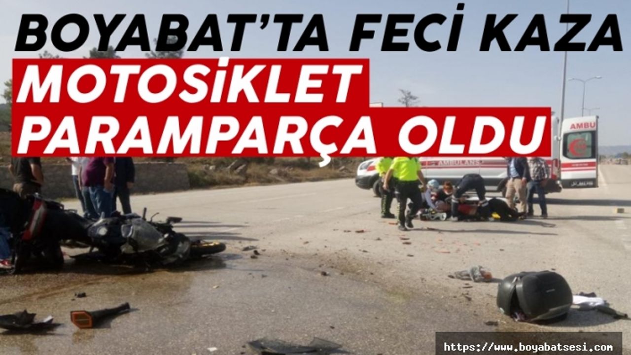 Boyabat'ta motosiklet ile araç çarpıştı  1 yaralı !