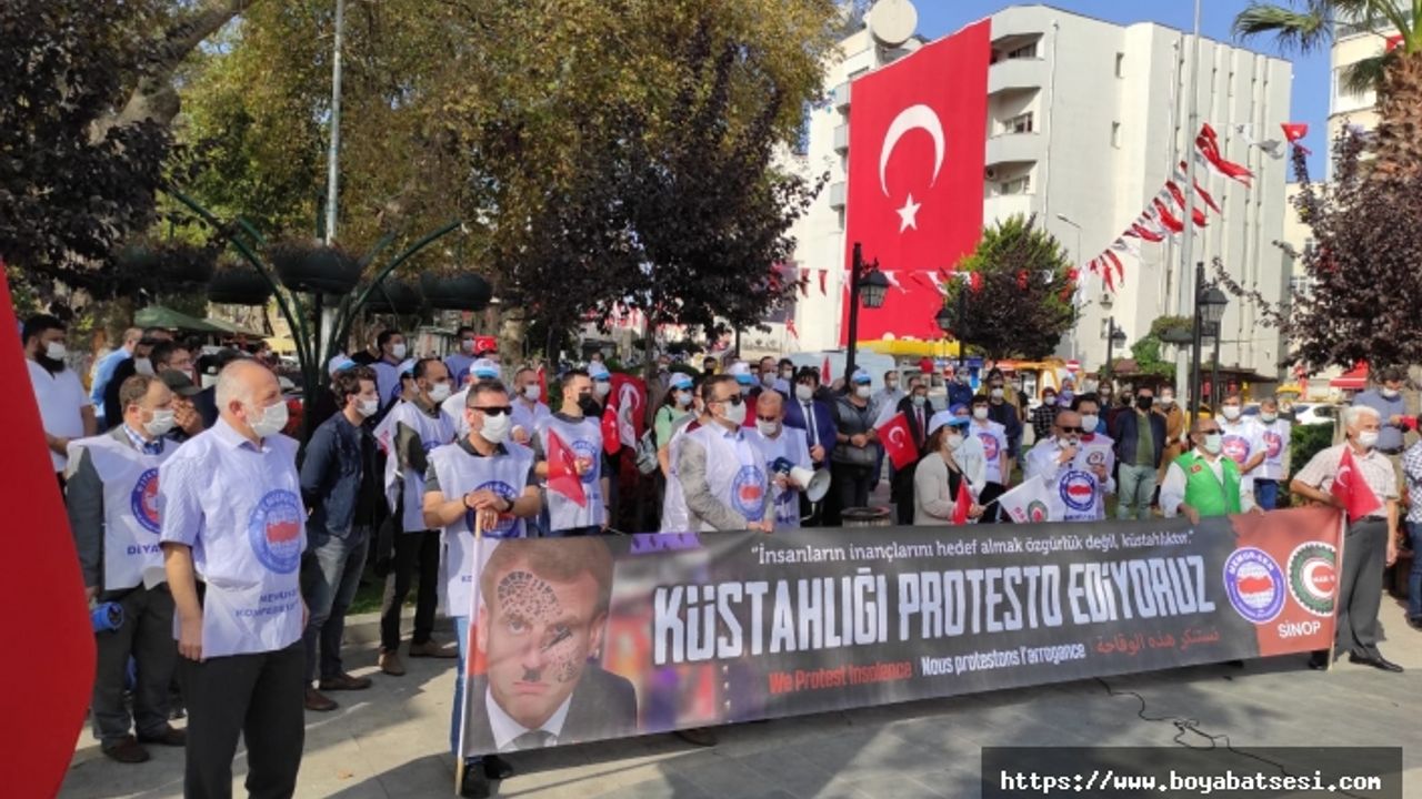 Sinop'tan, Macron'a tekbirli protesto 