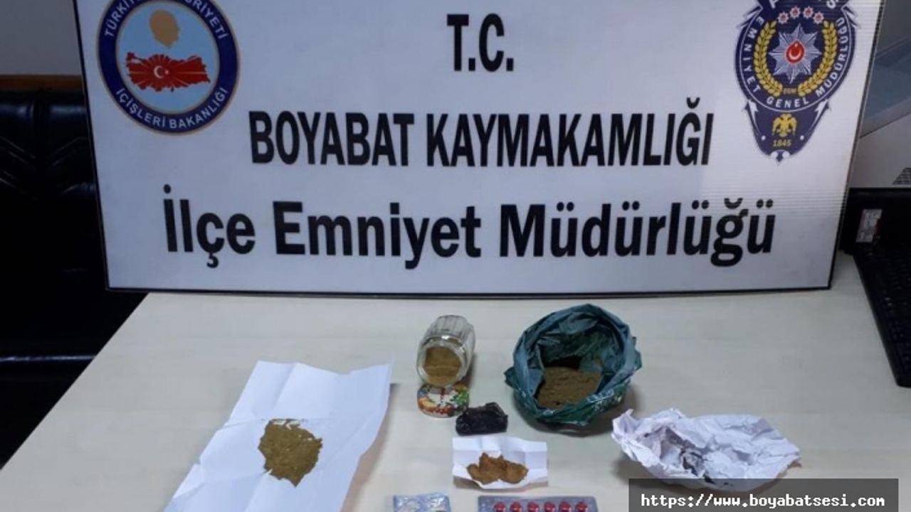 Boyabat İlçe Emniyet Müdürlüğünden uyuşturucu operasyonu