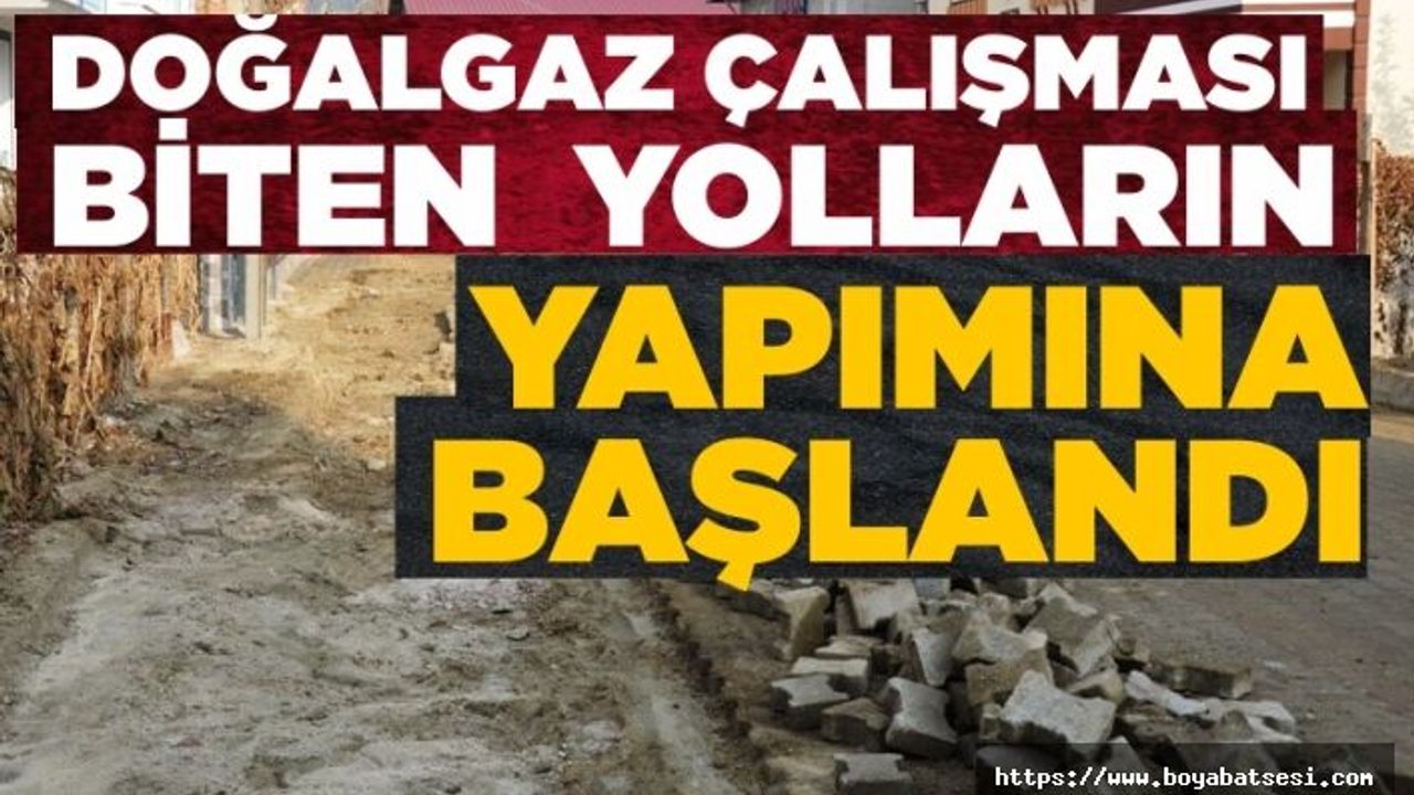 Boyabat'ta doğal gaz çalışması biten yollar yapılıyor