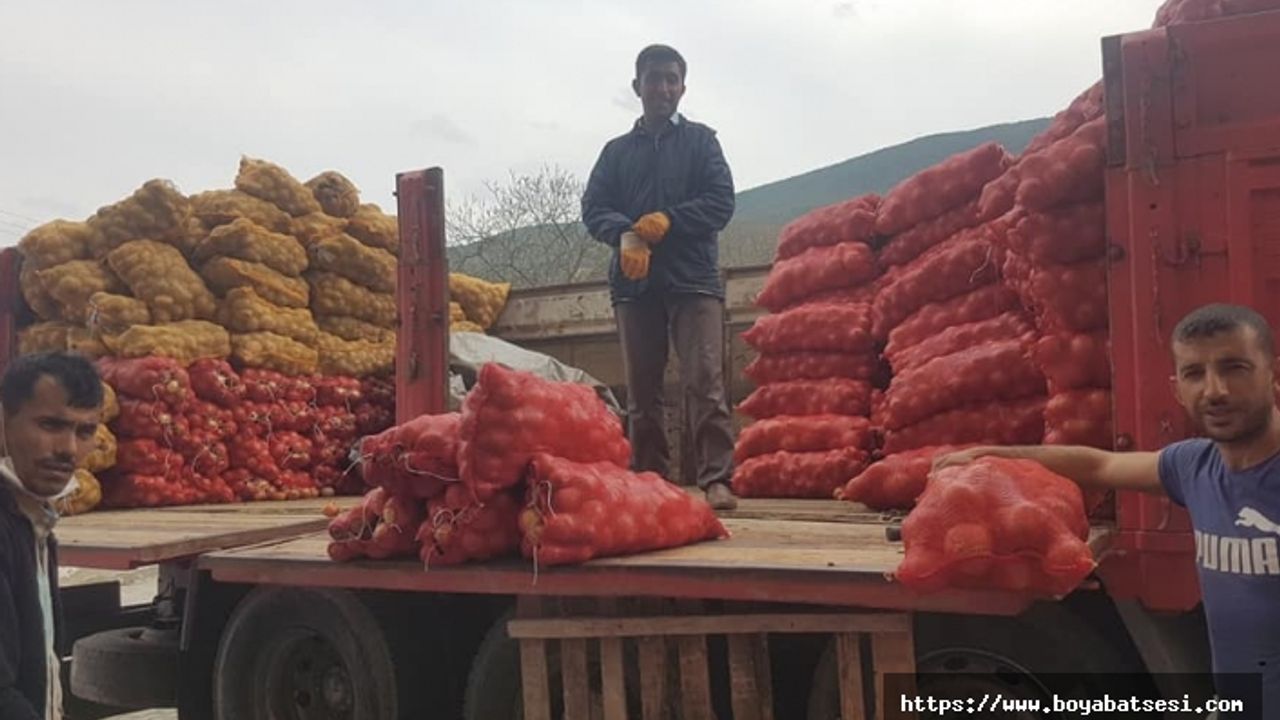Durağan'da ihtiyaç sahiplerine soğan ve patates dağıtımı başladı
