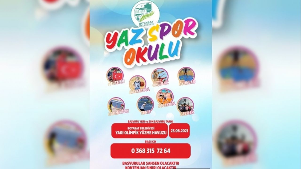 Boyabat yaz spor okulu kayıtları başladı