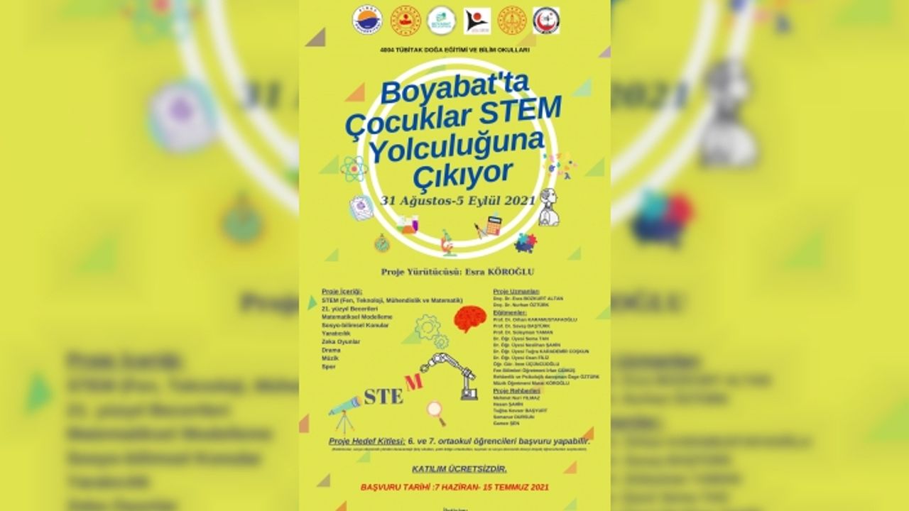 İlimizde Tübitak tarafından onaylanan tek proje Boyabat'tan