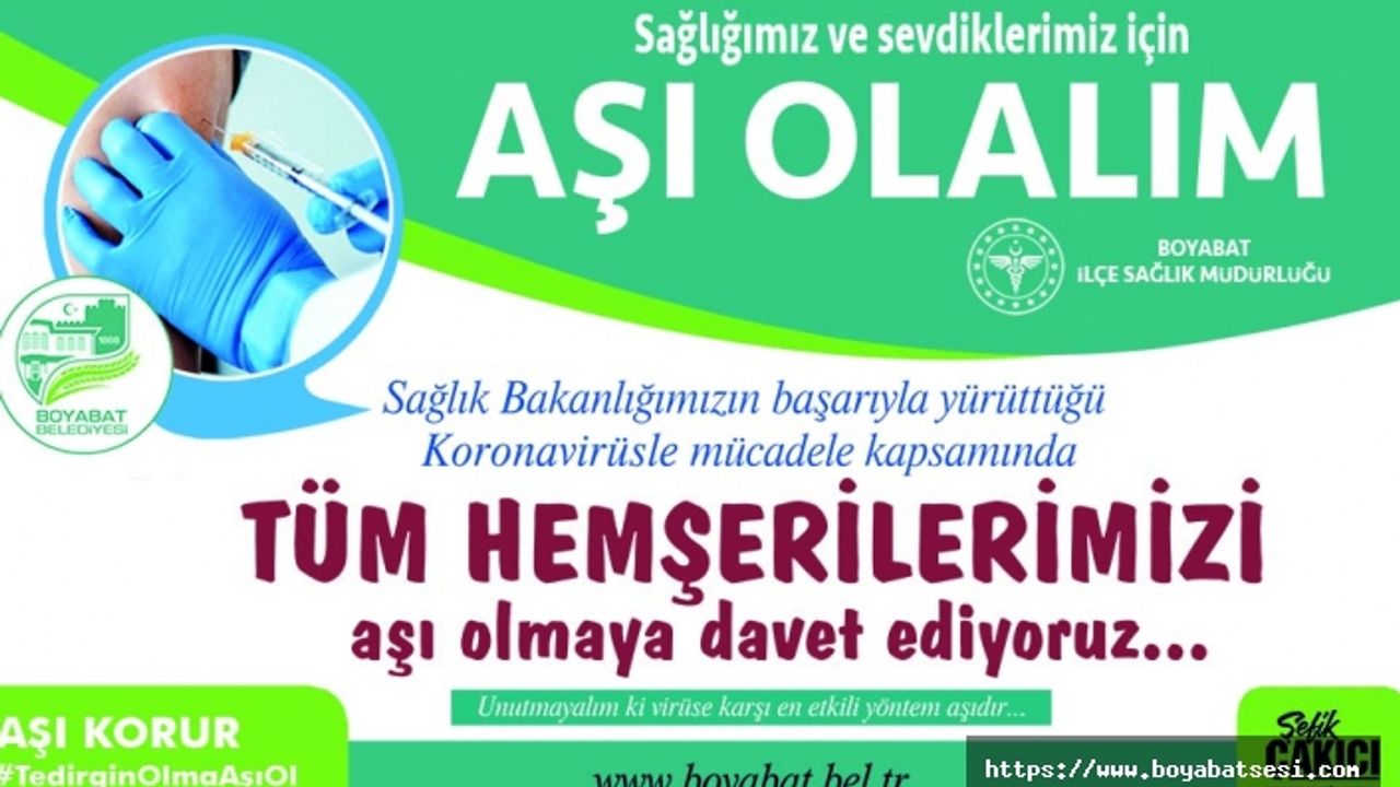 Boyabat Belediyesi’nden aşılama kampanyasına tam destek