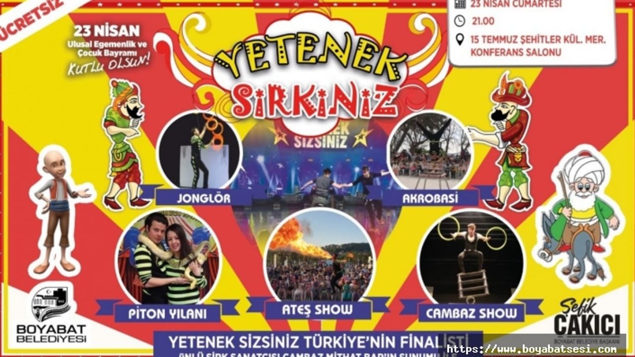 Boyabat'ta ücretsiz sirk gösterisi bu akşam