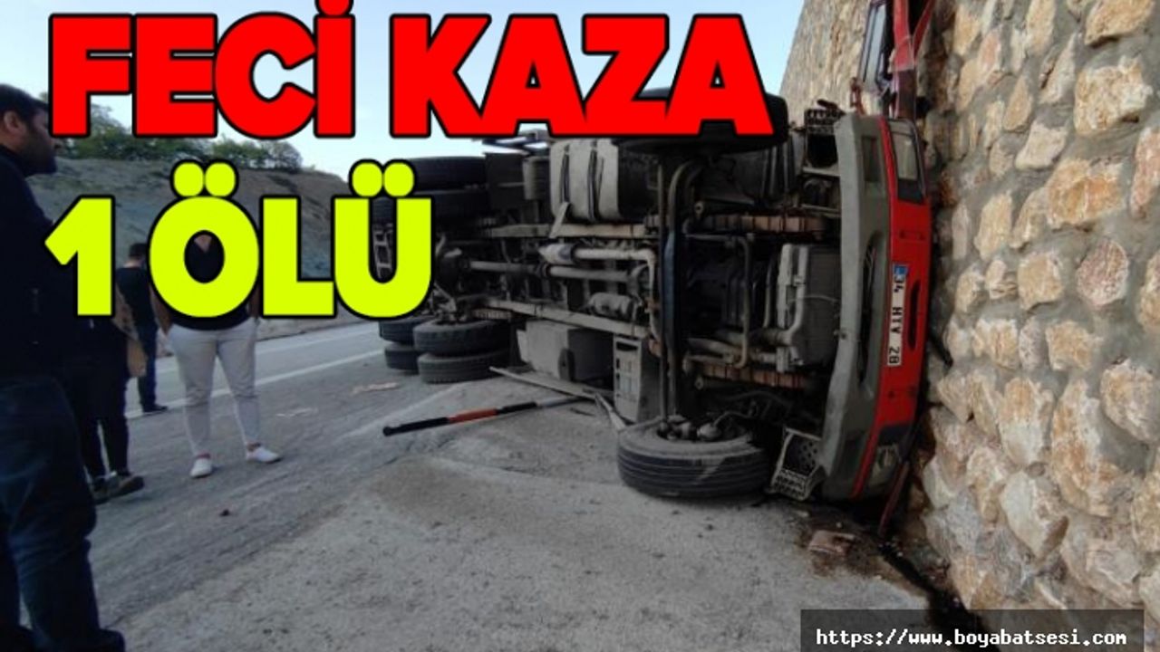 Devrilen kamyon duvara çarptı: 1 ölü  