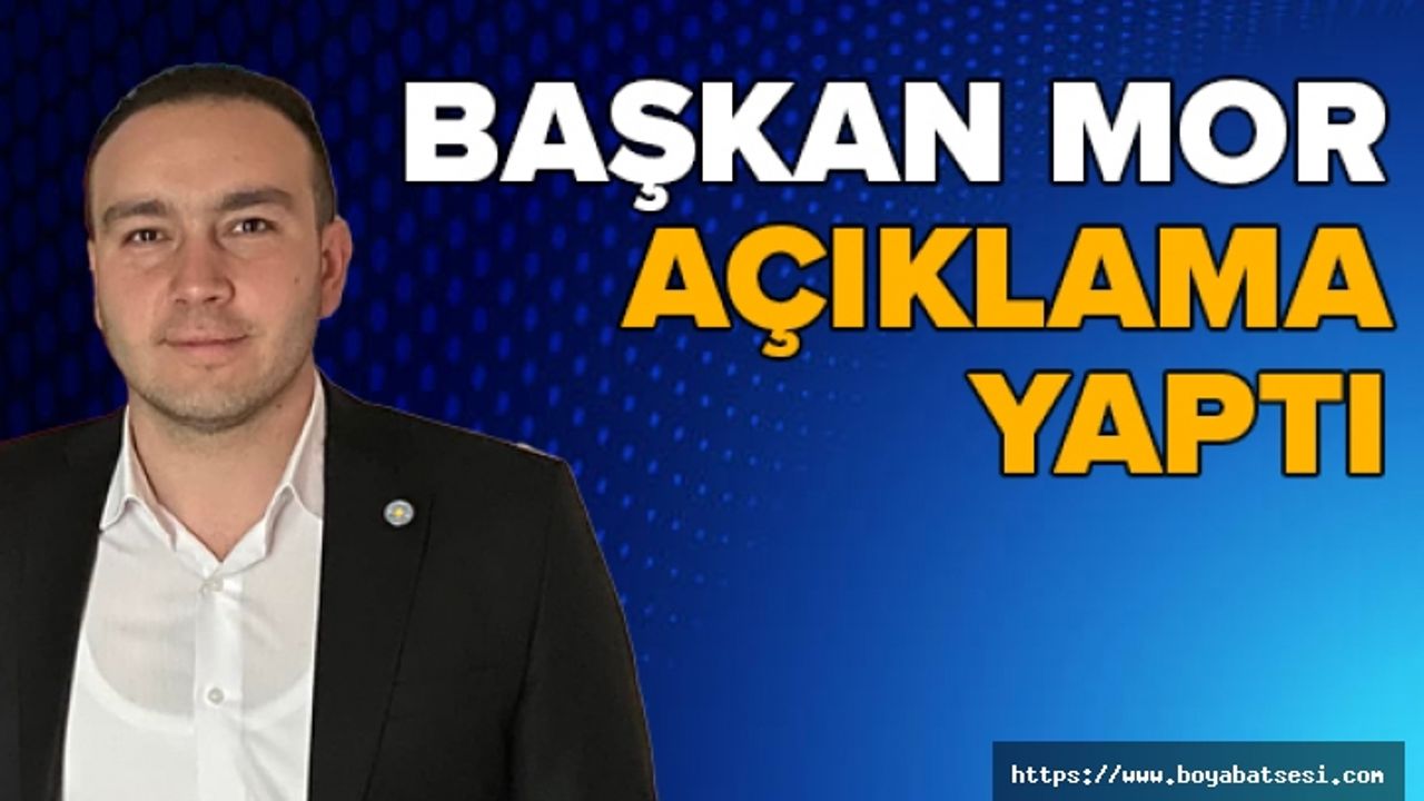 Boyabat İYİ Parti İlçe Başkanı Mithat Mor açıklama yaptı