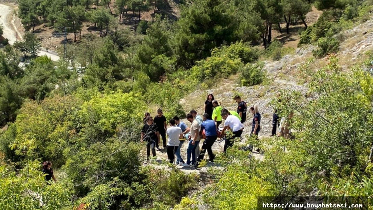 Boyabat Kalesinde yüksekten düşen bir kişi yaralandı