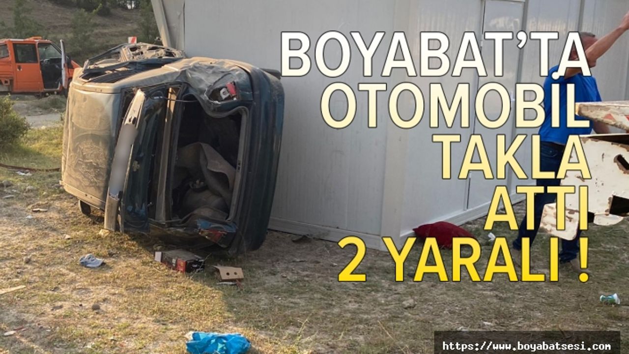 Boyabat Sanayi Mevkiinde otomobil takla attı !