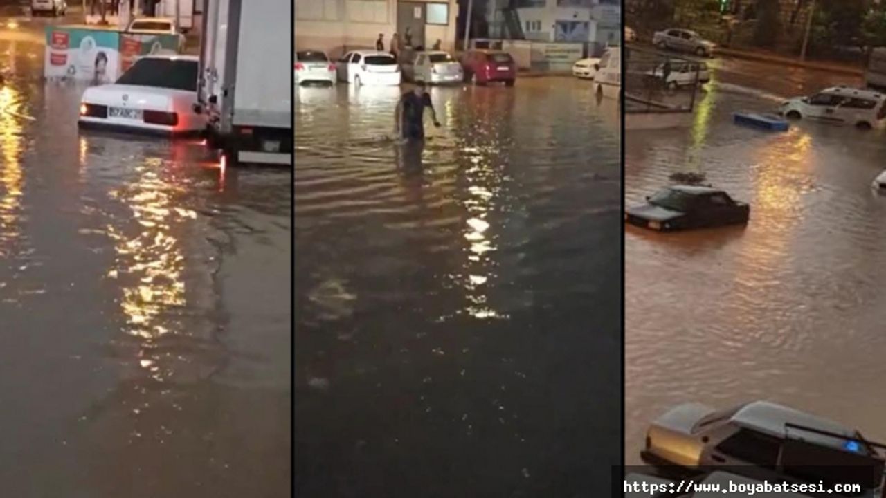Boyabat'ta sağanak: Yollar göle döndü