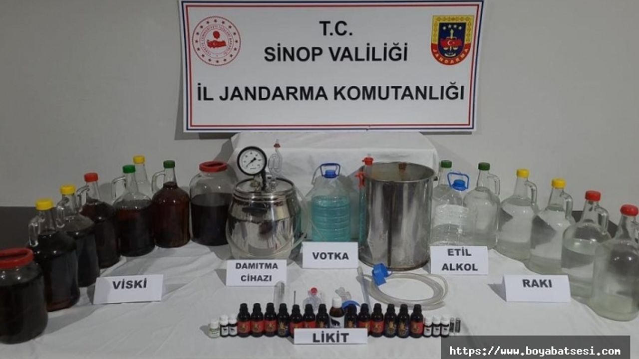 Durağan’da  62,5 litre ev yapımı alkol ele geçirildi 
