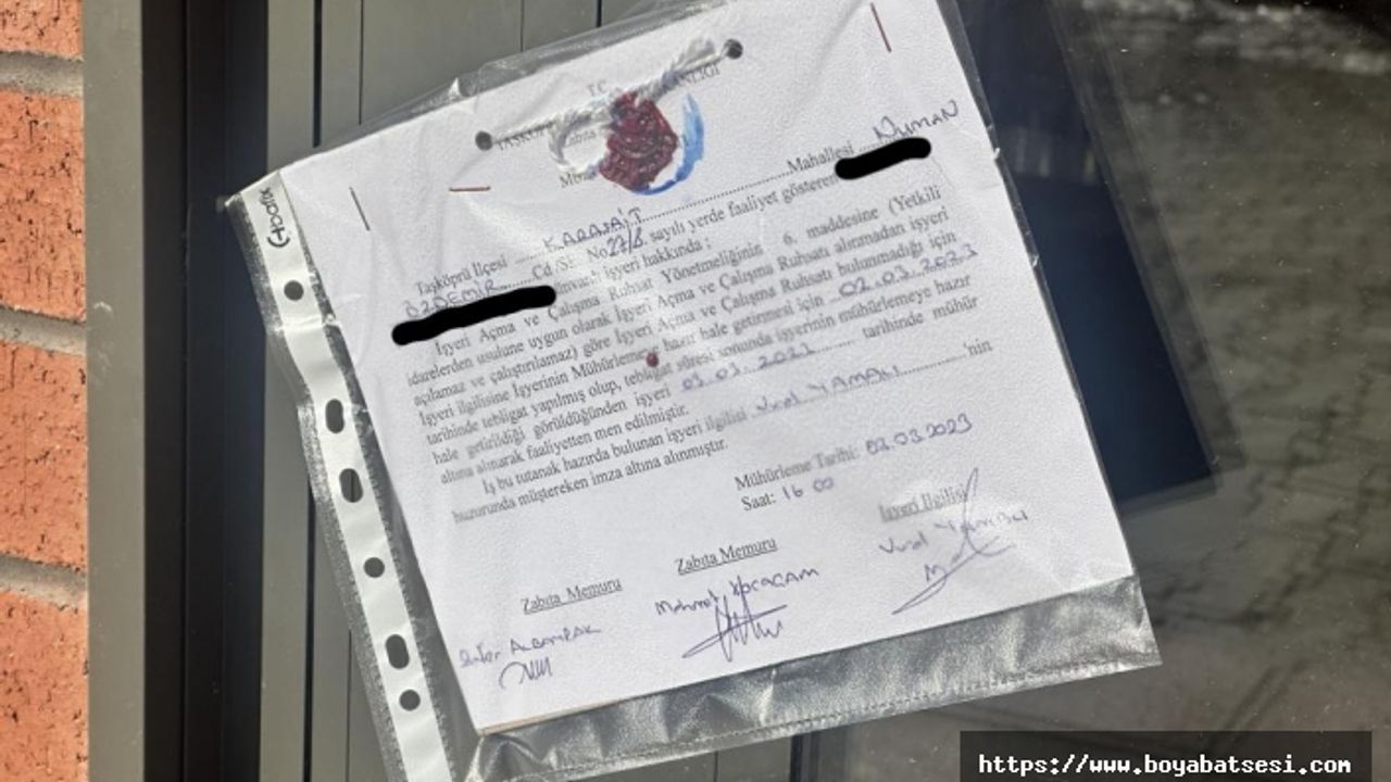 Hasır kesildiği tespit edilen market belediye tarafından mühürlendi 