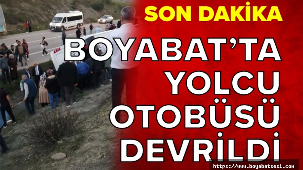 Sinop-Boyabat yolunda yolcu otobüsü kaza yaptı