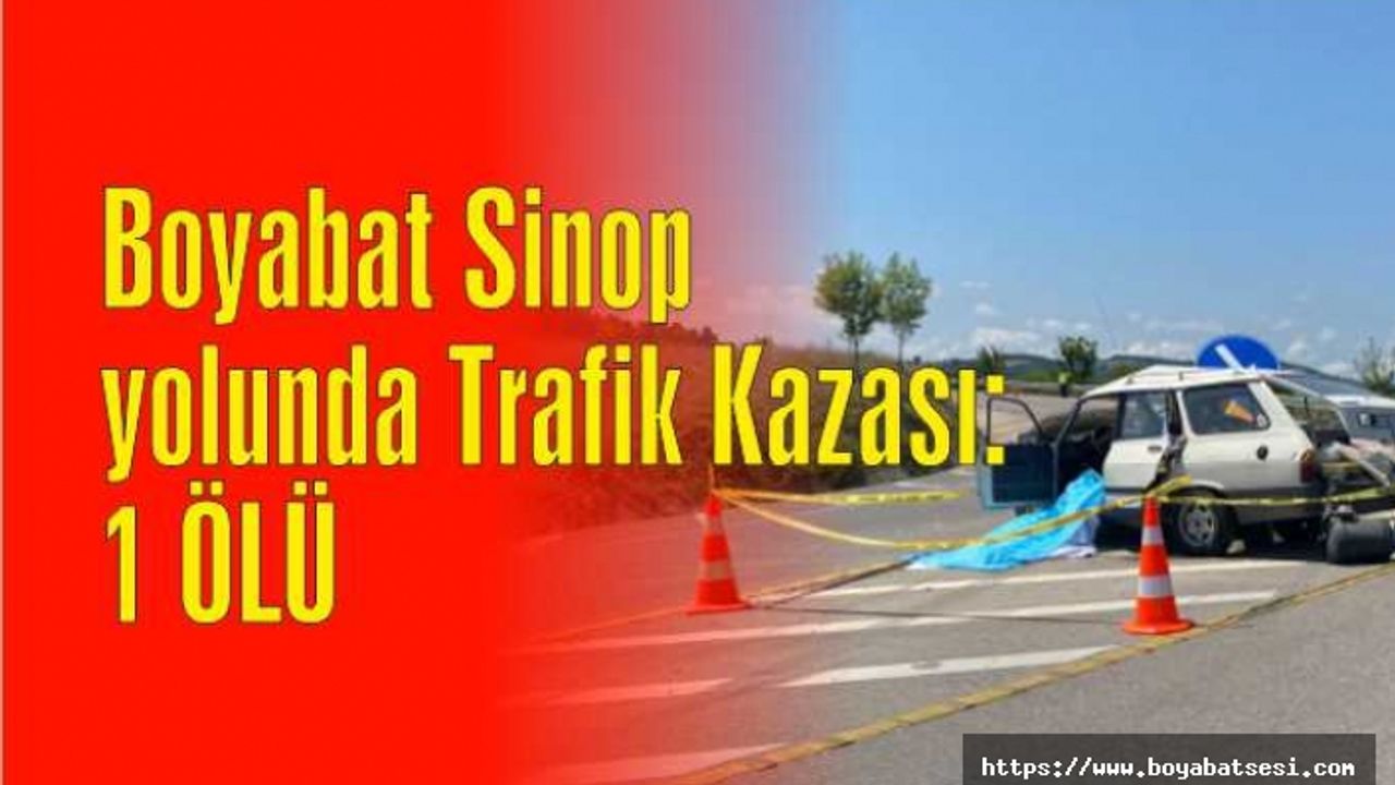 Boyabat Sinop yolunda otomobil orta refüje çarptı 1 ölü !