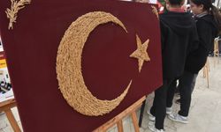 Boyabat’ta Çeltik Taneleriyle Türk Bayrağı yapıldı