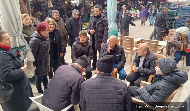 CHP'nin Boyabat Belediye Başkan adayı Ayşe Melek Günal ve CHP heyeti sahada