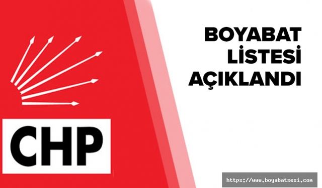 CHP Boyabat İl Genel Meclis ve Belediye Meclisi Üyesi adayları belli oldu