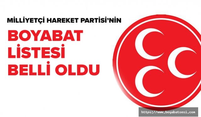 MHP Boyabat İl Genel Meclis ve Belediye Meclisi Üyesi adayları belli oldu