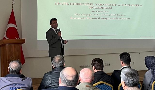 Boyabat'ta çeltik üreticilerinin bilgilendirildiği toplantı yapıldı
