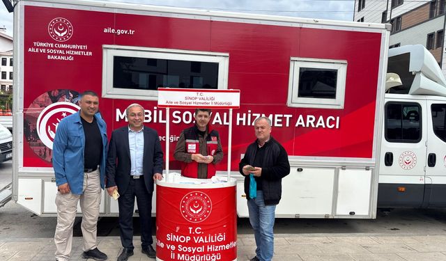 Boyabat'ta Mobil Sosyal Hizmet Merkezi vatandaşlarla buluştu.