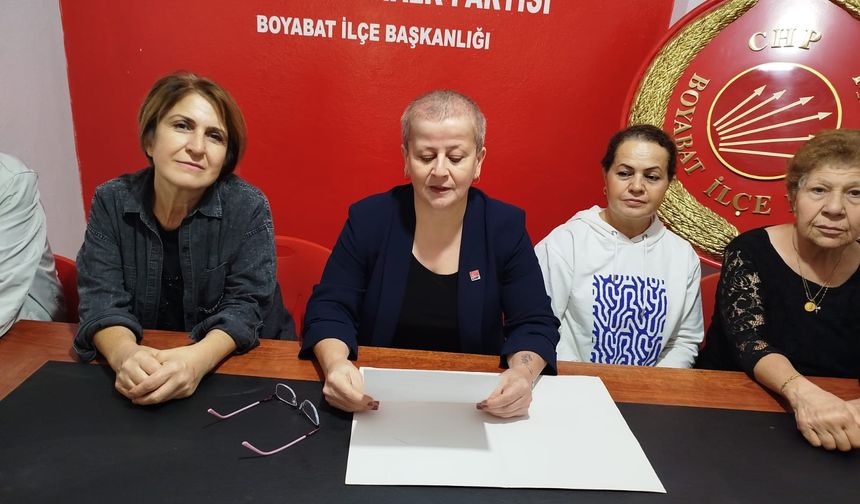 Boyabat CHP Kadın kollarından basın açıklaması