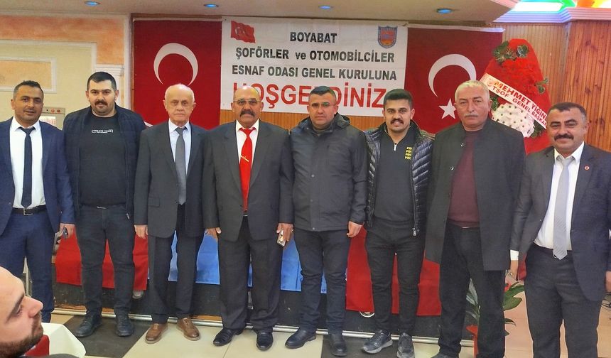 Boyabat Şoförler ve Otomobilciler Esnaf Odası Başkanlığına yeniden İrfan Erbaş seçildi